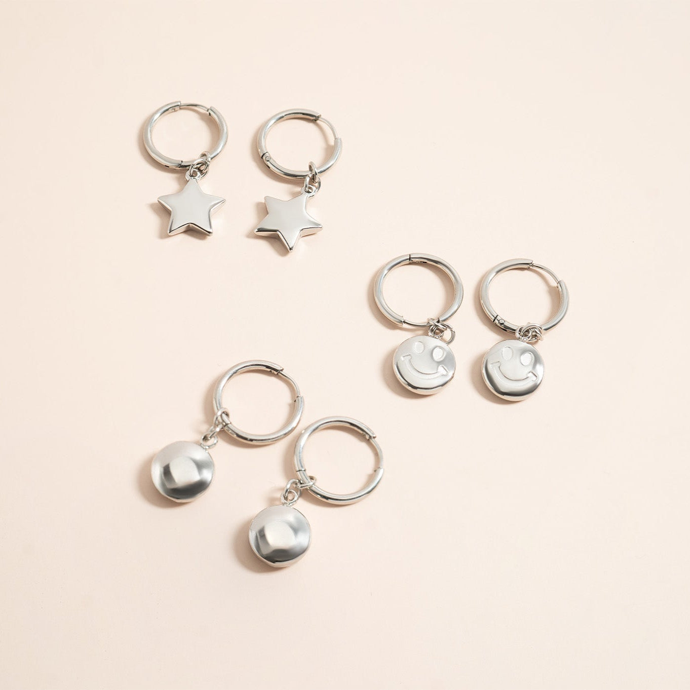 18K Gold PVD Stainless Steel Star Huggie Earrings