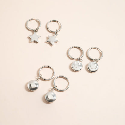 18K Gold PVD Stainless Steel Star Huggie Earrings