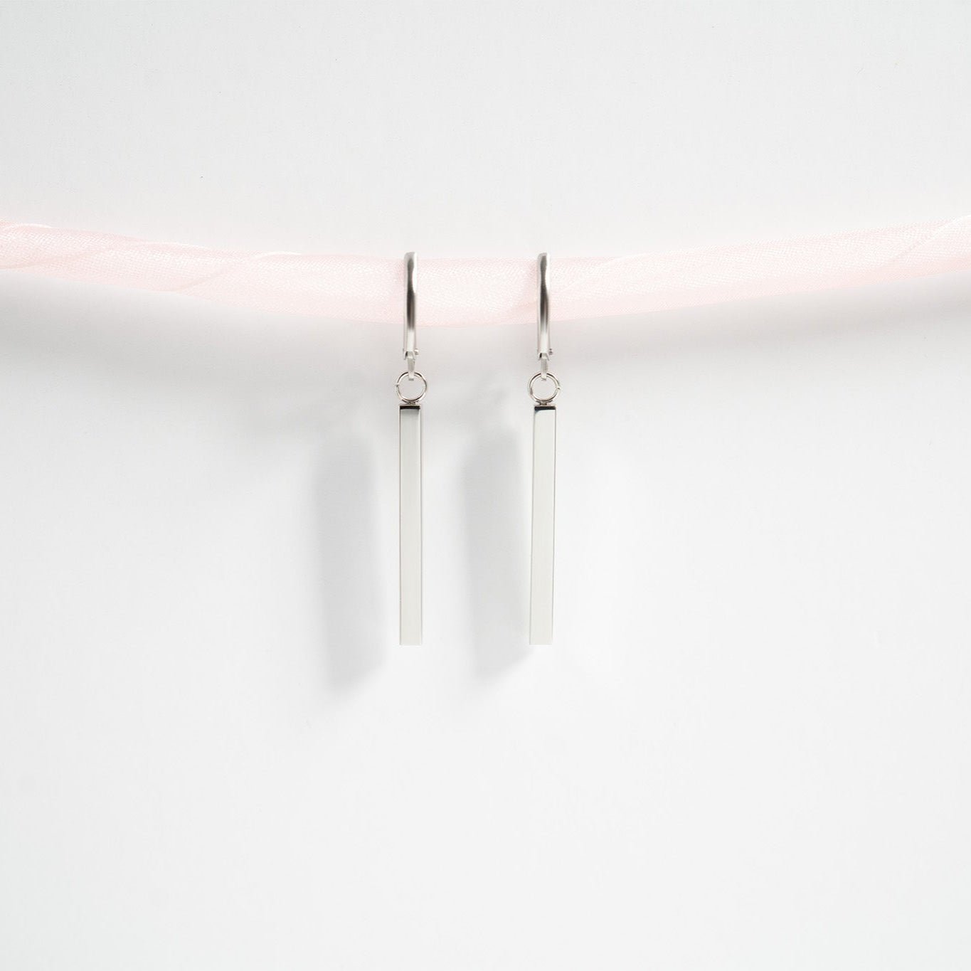 18K Gold PVD Stainless Steel Dangle Vertical Drop Bar Earrings