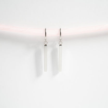 18K Gold PVD Stainless Steel Dangle Vertical Drop Bar Earrings