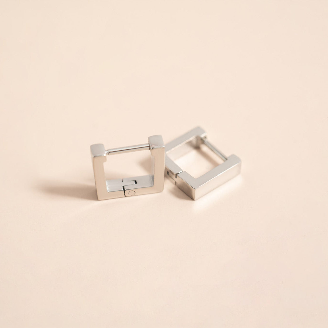 18K Gold PVD Stainless Steel Square Huggie Earrings