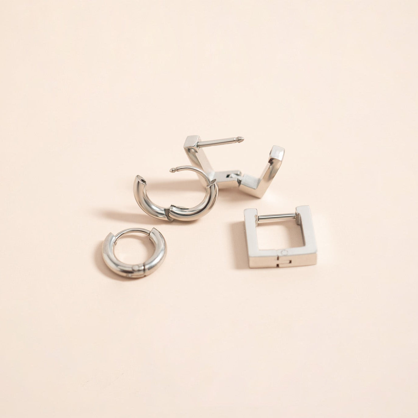 18K Gold PVD Stainless Steel Minimalist Thin Huggie Earrings