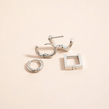 18K Gold PVD Stainless Steel Minimalist Thin Huggie Earrings