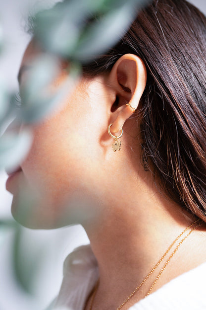 18K Gold PVD Stainless Steel Butterfly Huggie Earrings