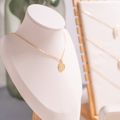 18K Gold PVD Stainless Steel Initial Pendant Necklace