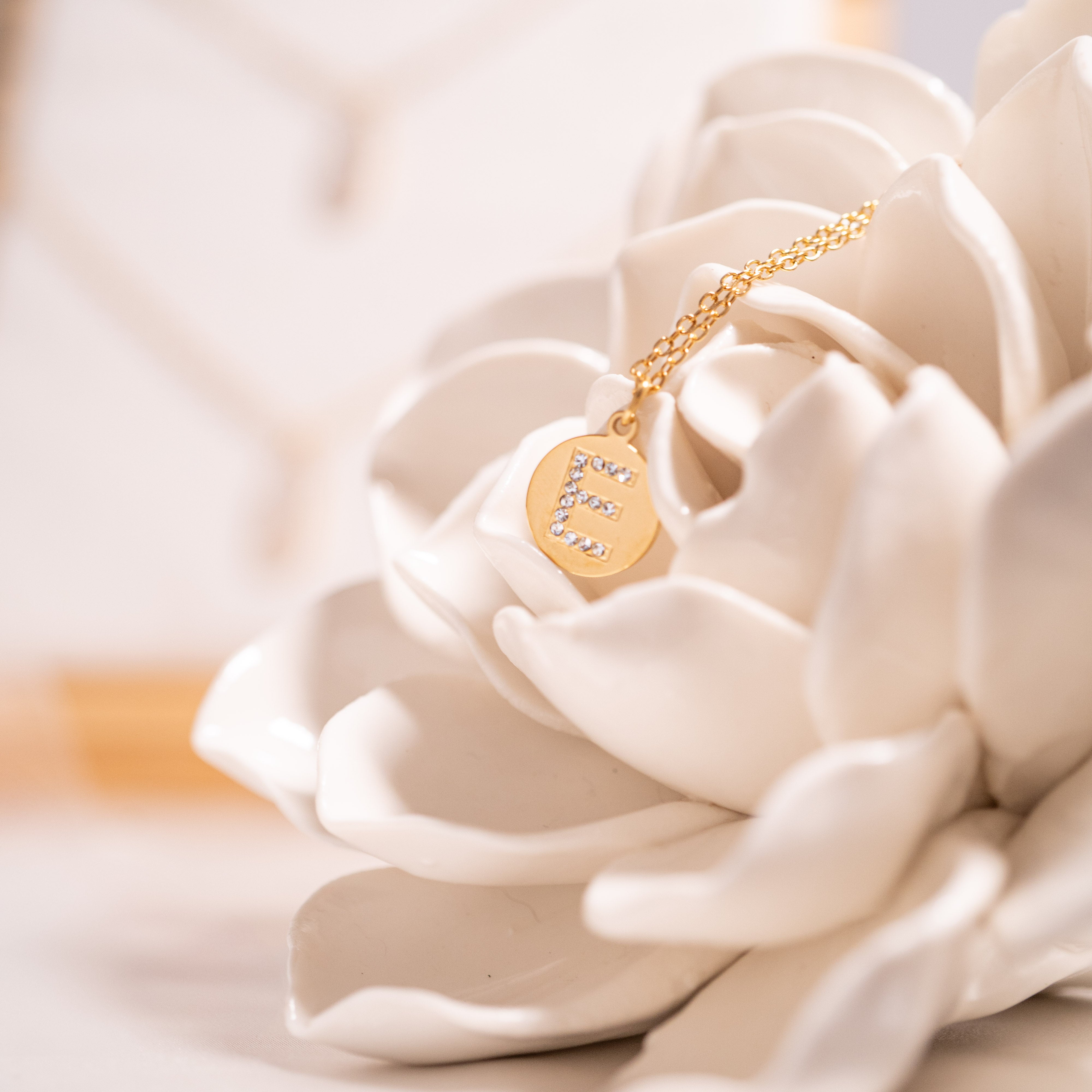 18K Gold PVD Stainless Steel Initial Pendant Necklace