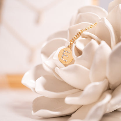 18K Gold PVD Stainless Steel Initial Pendant Necklace