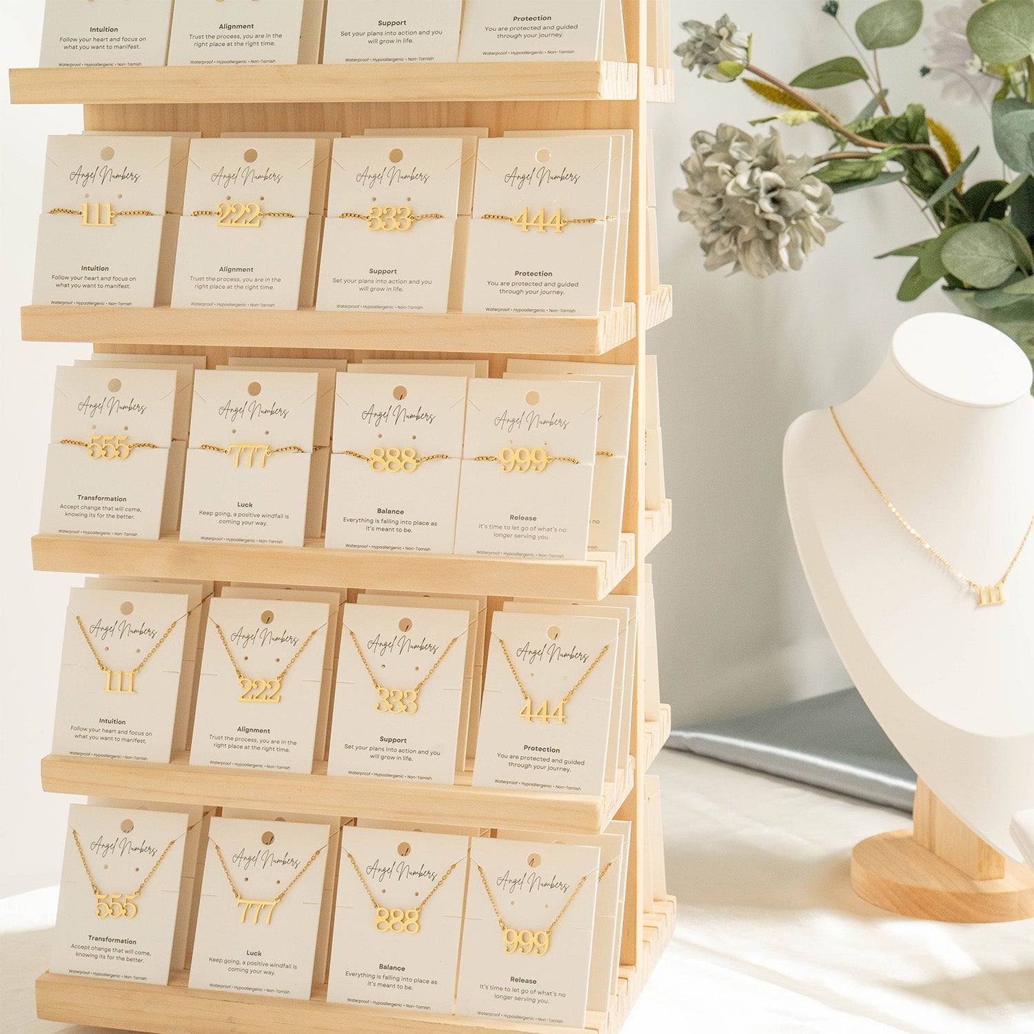 Angel Number Jewelry Display Set