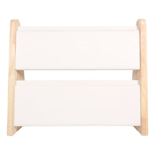 Natural Wood & Suede 2 Tier Jewelry Display