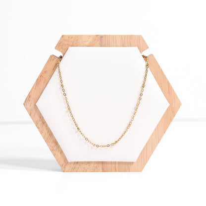Natural Wood & Leather 1 Unit Hexagon Necklace Display