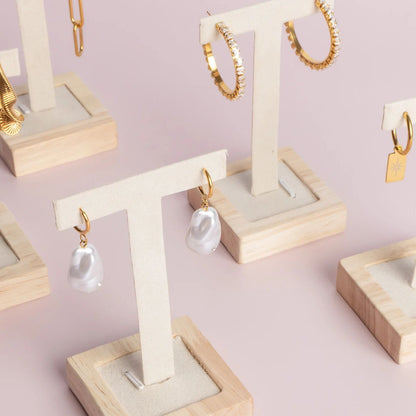 Wood Single Pair Earring Display