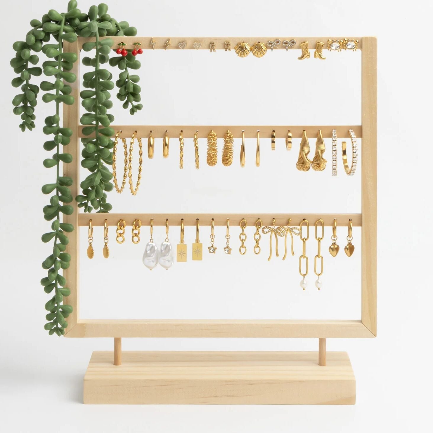 Wood 30 Pair Earring Display