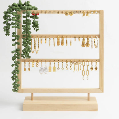 Wood 30 Pair Earring Display