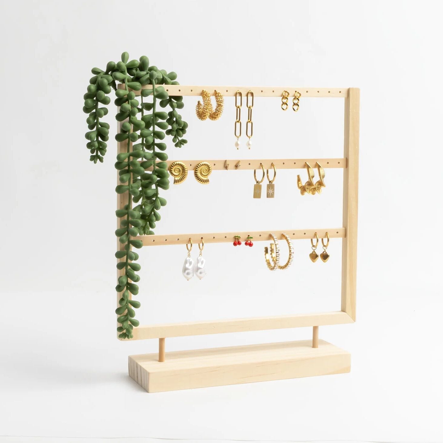 Wood 30 Pair Earring Display