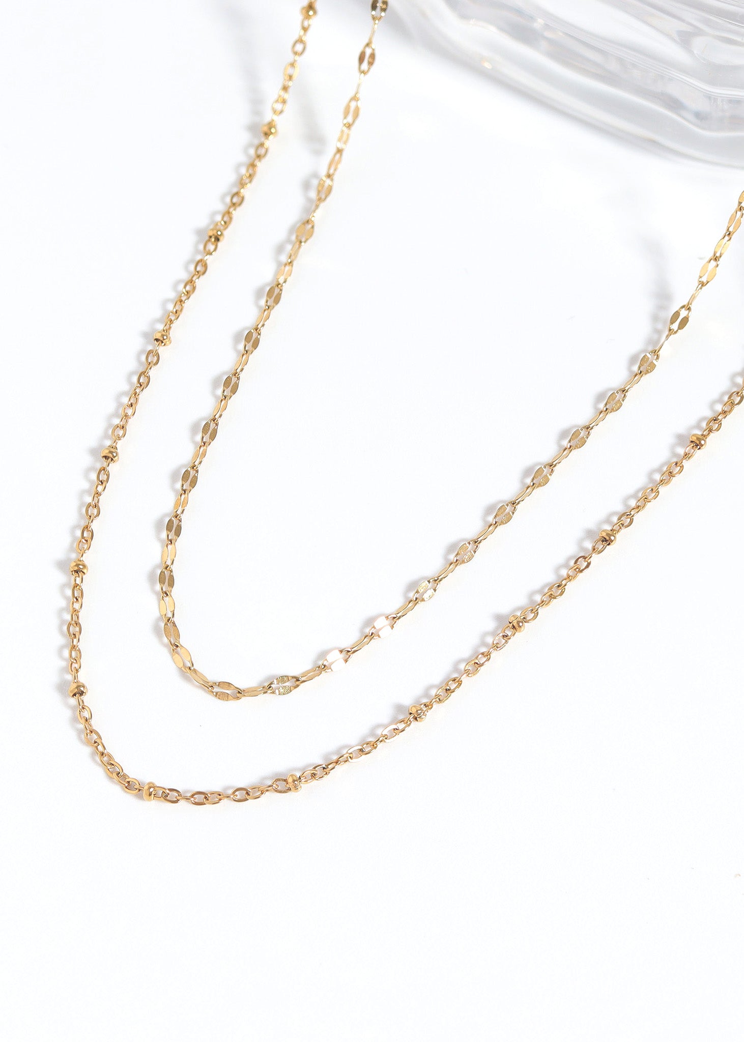 18K Gold PVD Stainless Steel Satellite Chain Necklace