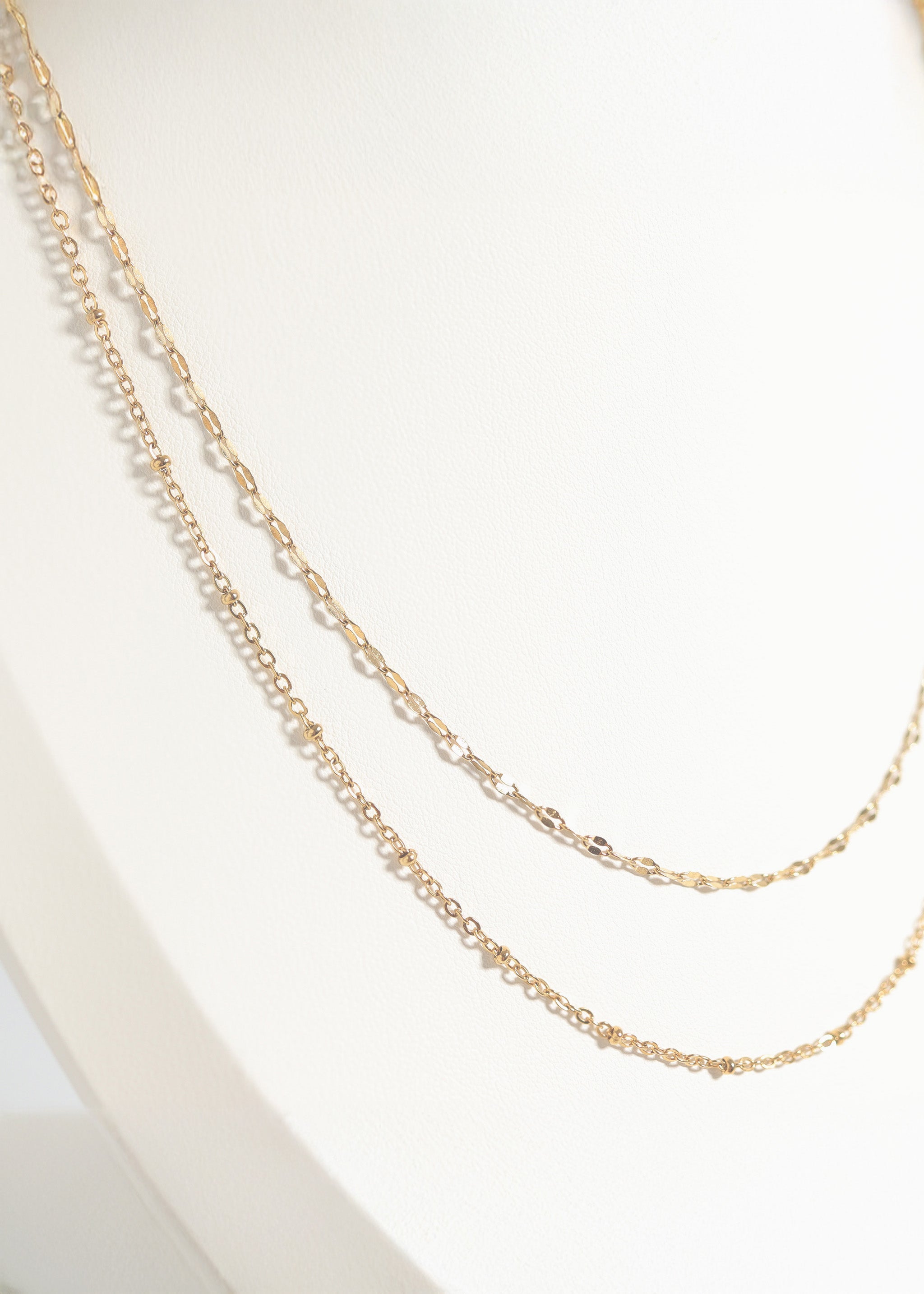 18K Gold PVD Stainless Steel Singapore Chain Necklace