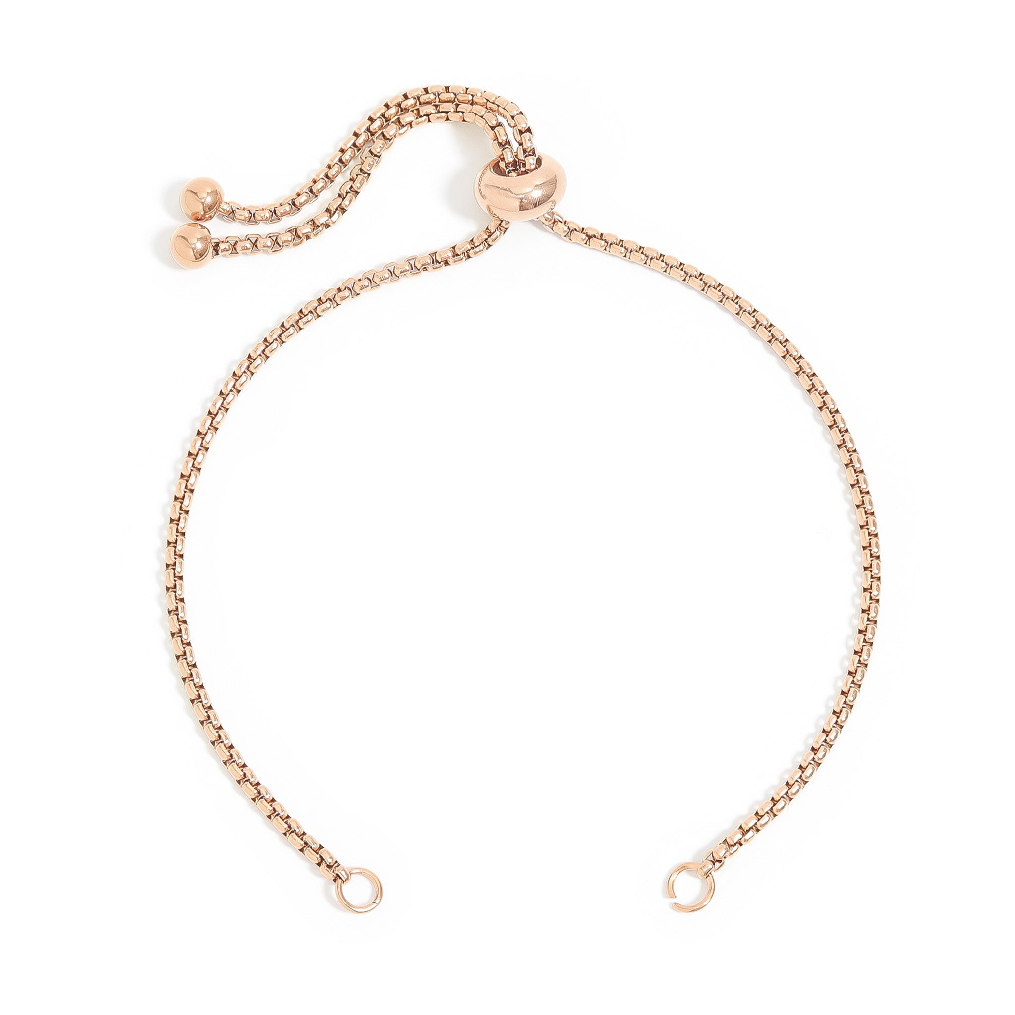 18K Gold PVD Stainless Steel Adjustable Bead Cinch Bolo Chain Bracelet