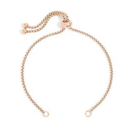 18K Gold PVD Stainless Steel Adjustable Bead Cinch Bolo Chain Bracelet