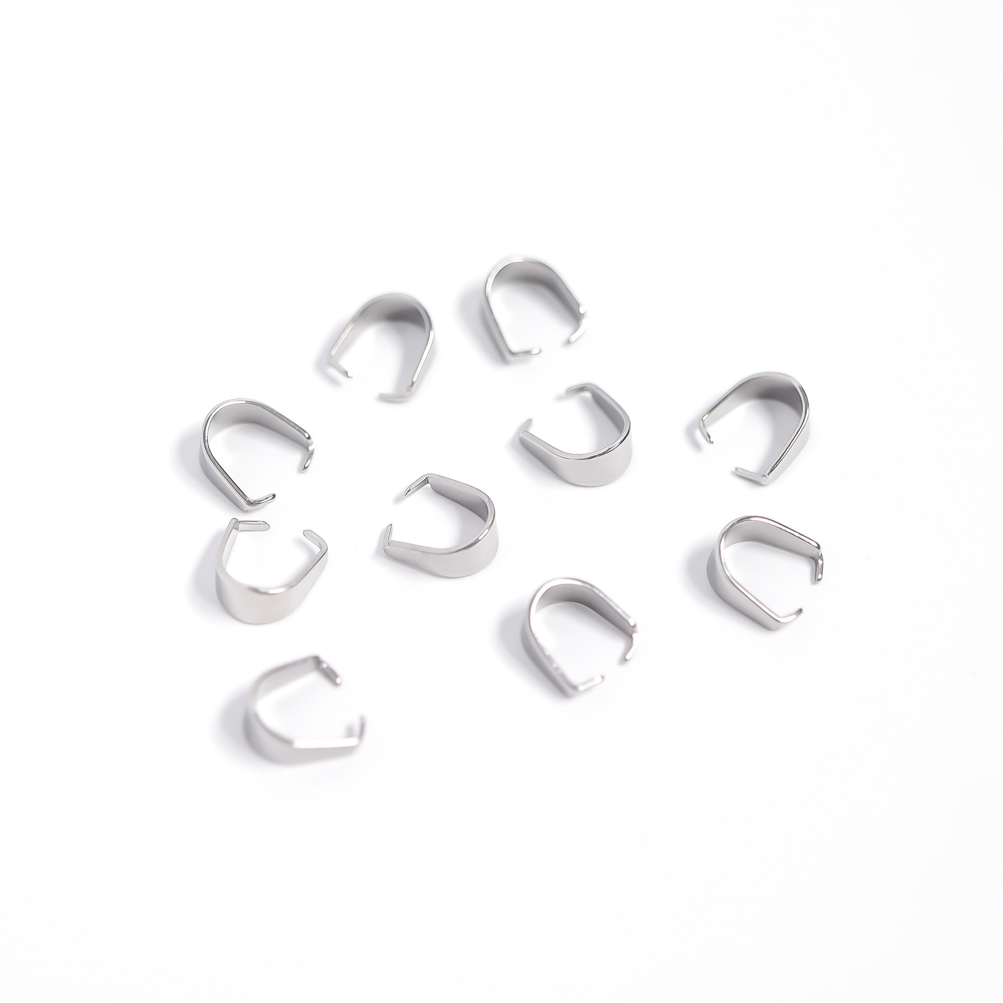 18K Gold PVD Stainless Steel Pinch Bails - 10 Pack