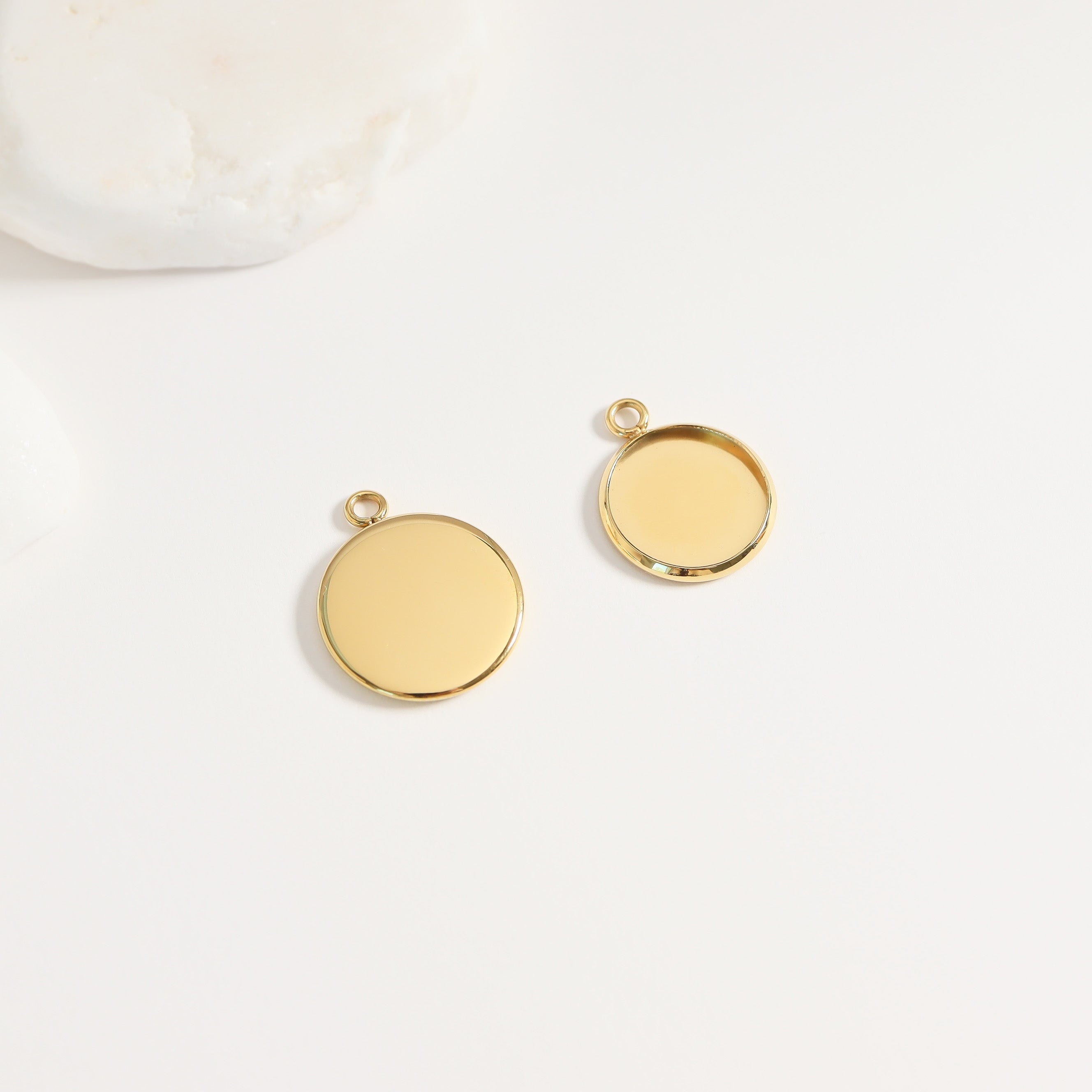 18K Gold PVD Stainless Steel Cabochon Bezel 10 Pack