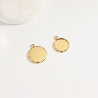 18K Gold PVD Stainless Steel Cabochon Bezel 10 Pack