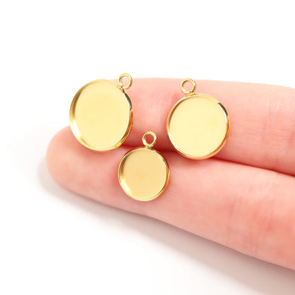 18K Gold PVD Stainless Steel Cabochon Bezel 10 Pack