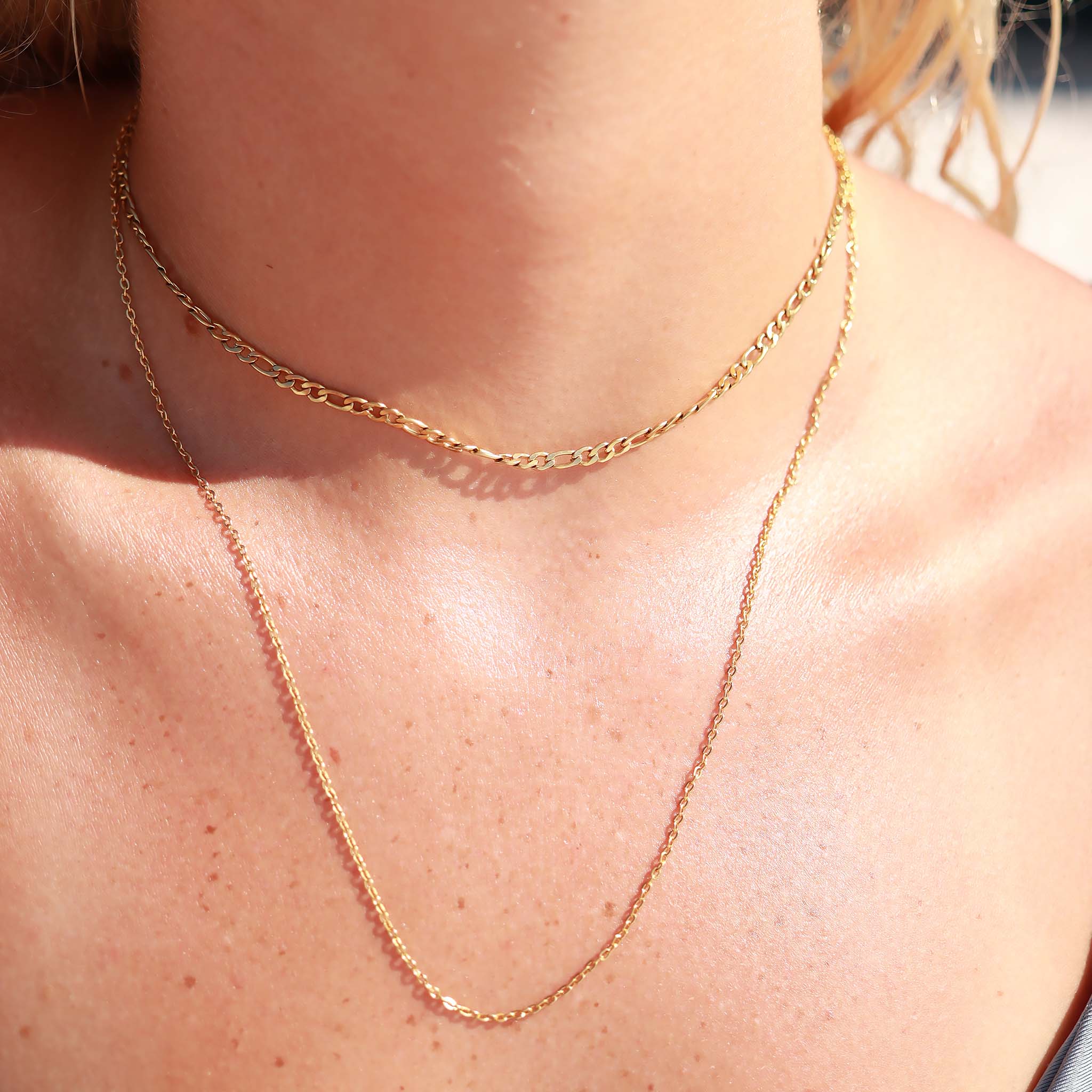 18K Gold PVD Stainless Steel 2 Row Layering Necklace Clasp