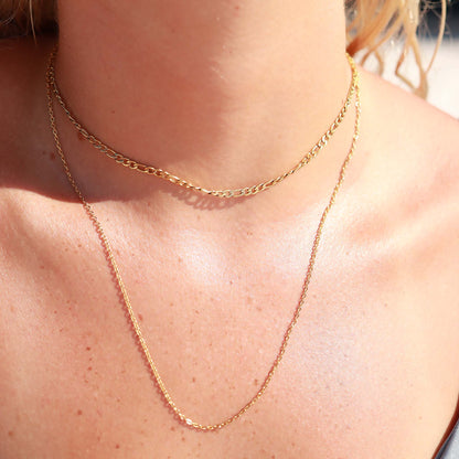 18K Gold PVD Stainless Steel 2 Row Layering Necklace Clasp