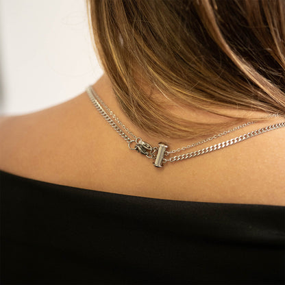 18K Gold PVD Stainless Steel 2 Row Layering Necklace Clasp