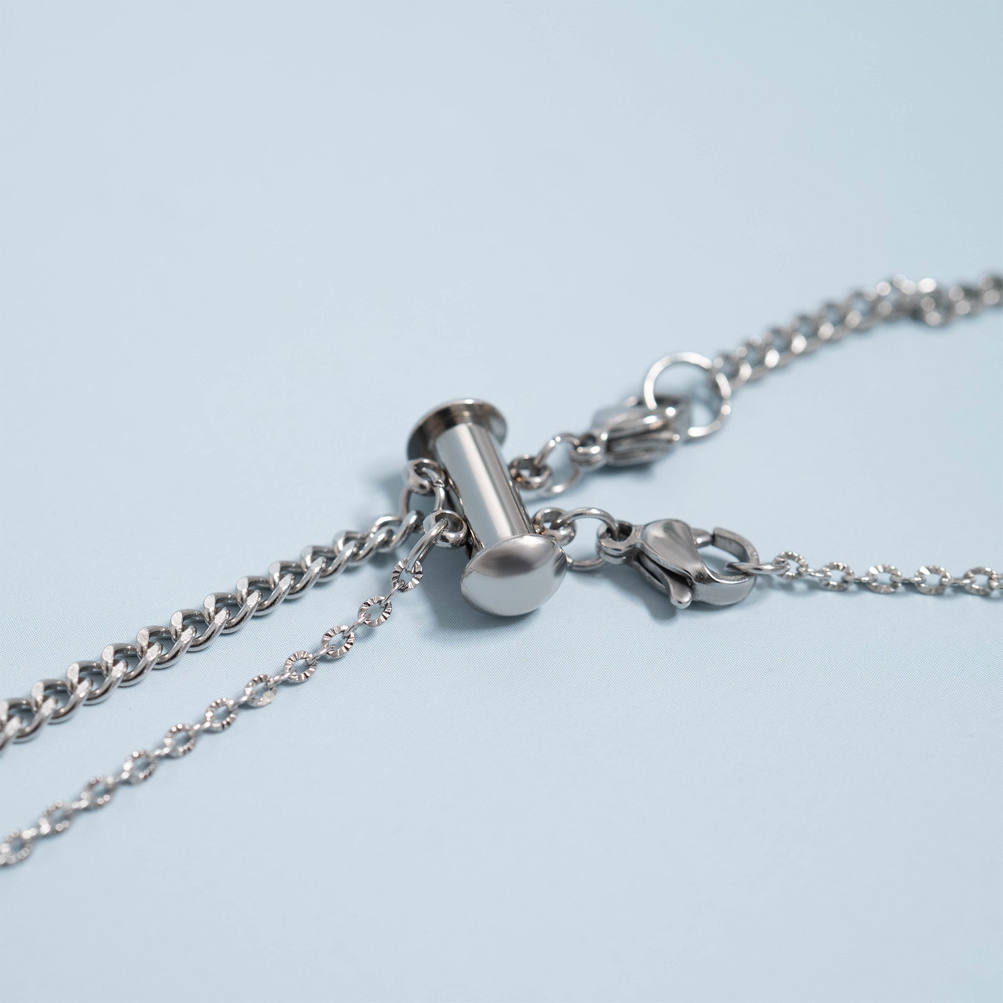 18K Gold PVD Stainless Steel 2 Row Layering Necklace Clasp