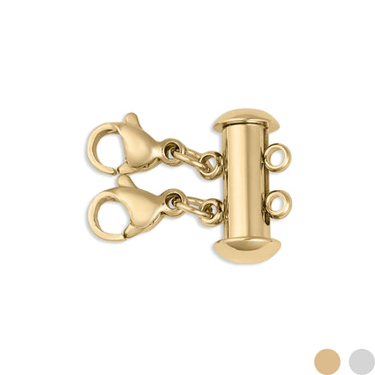 18K Gold PVD Stainless Steel 2 Row Layering Necklace Clasp
