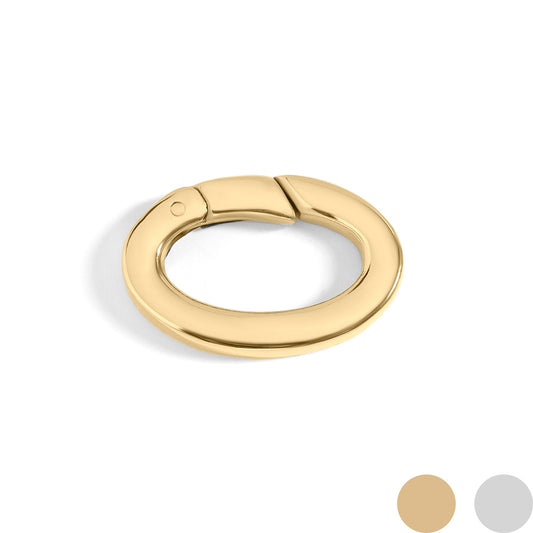 18K Gold PVD Stainless Steel Flat Oval Carabiner