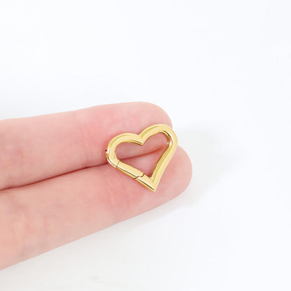 18K Gold PVD Stainless Steel Small Heart Carabiner