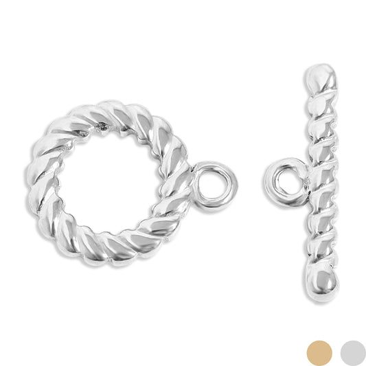 18K Gold PVD Stainless Steel Braided Toggle Clasp