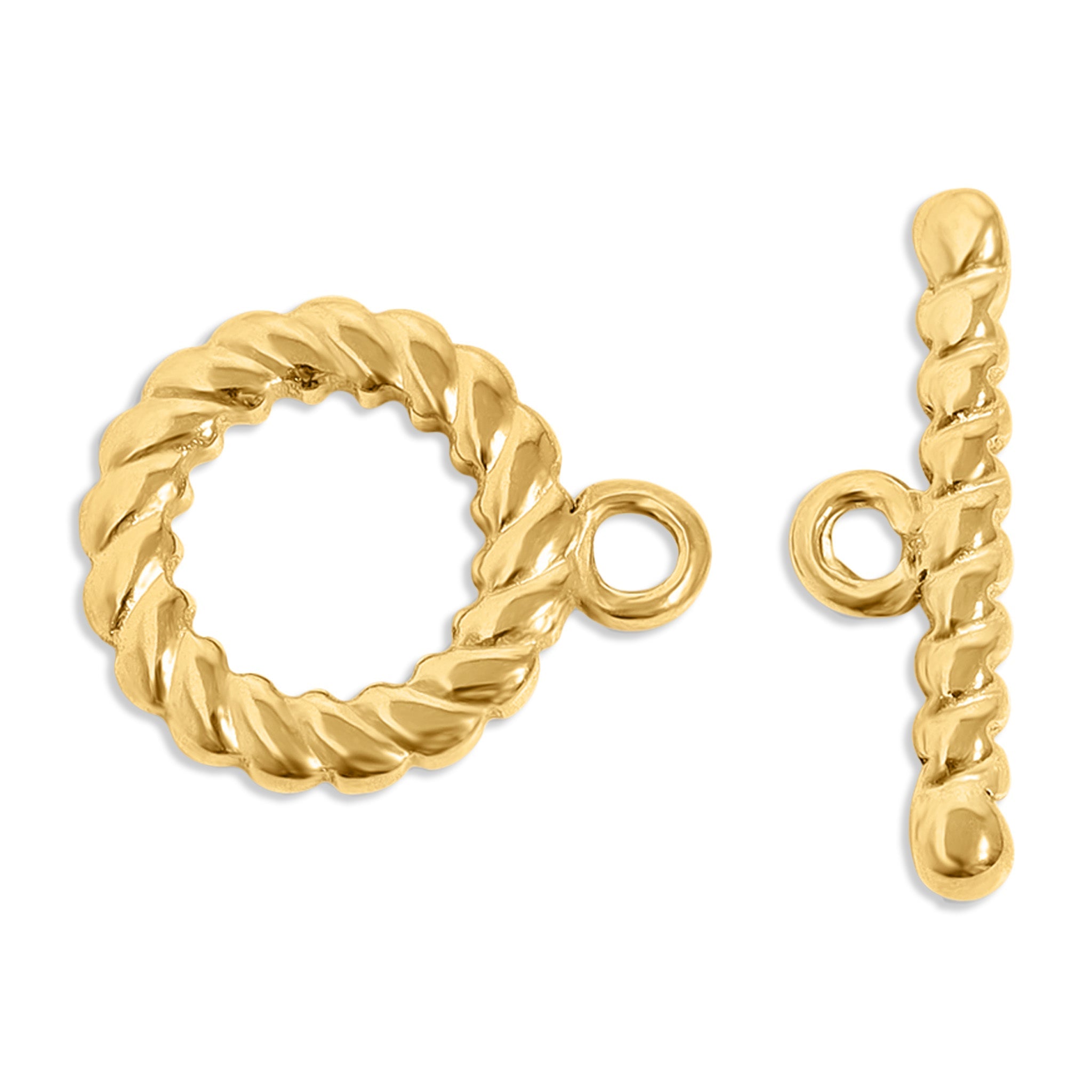 18K Gold PVD Stainless Steel Braided Toggle Clasp