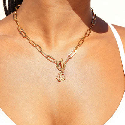 18K Gold PVD Stainless Steel Braided Toggle Clasp