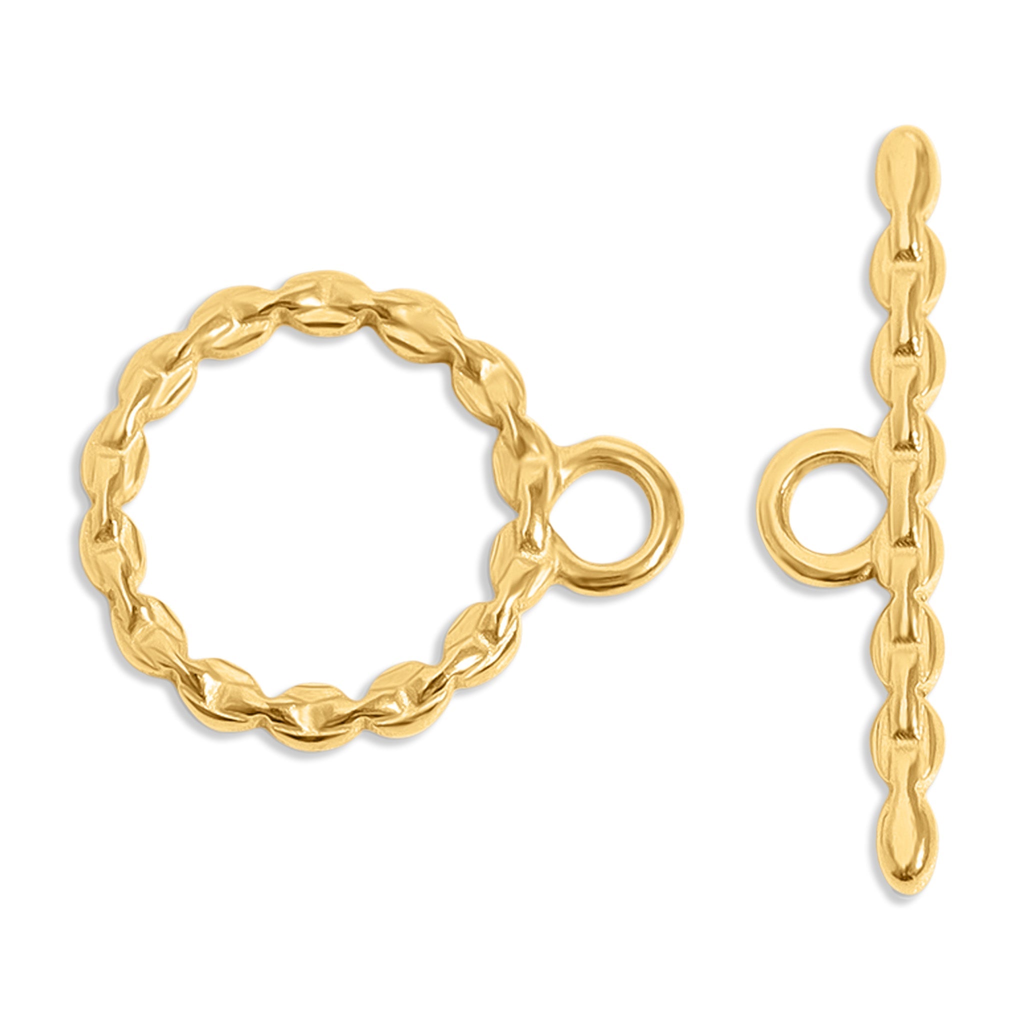 18K Gold PVD Stainless Steel Link Toggle Clasp