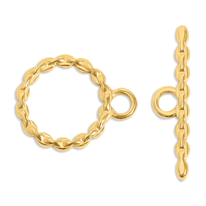 18K Gold PVD Stainless Steel Link Toggle Clasp