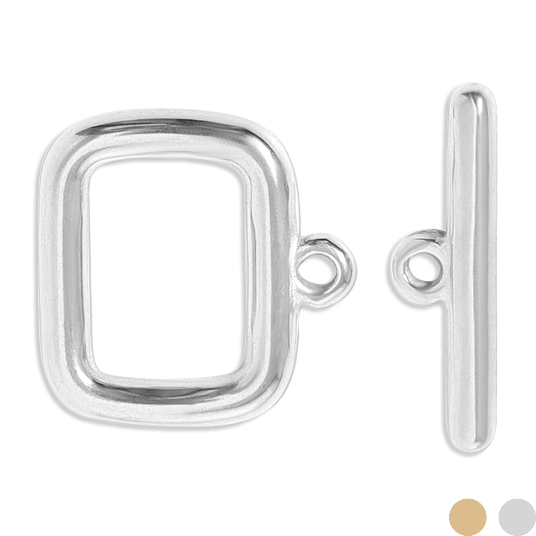 18K Gold PVD Stainless Steel Rectangle Toggle Clasp