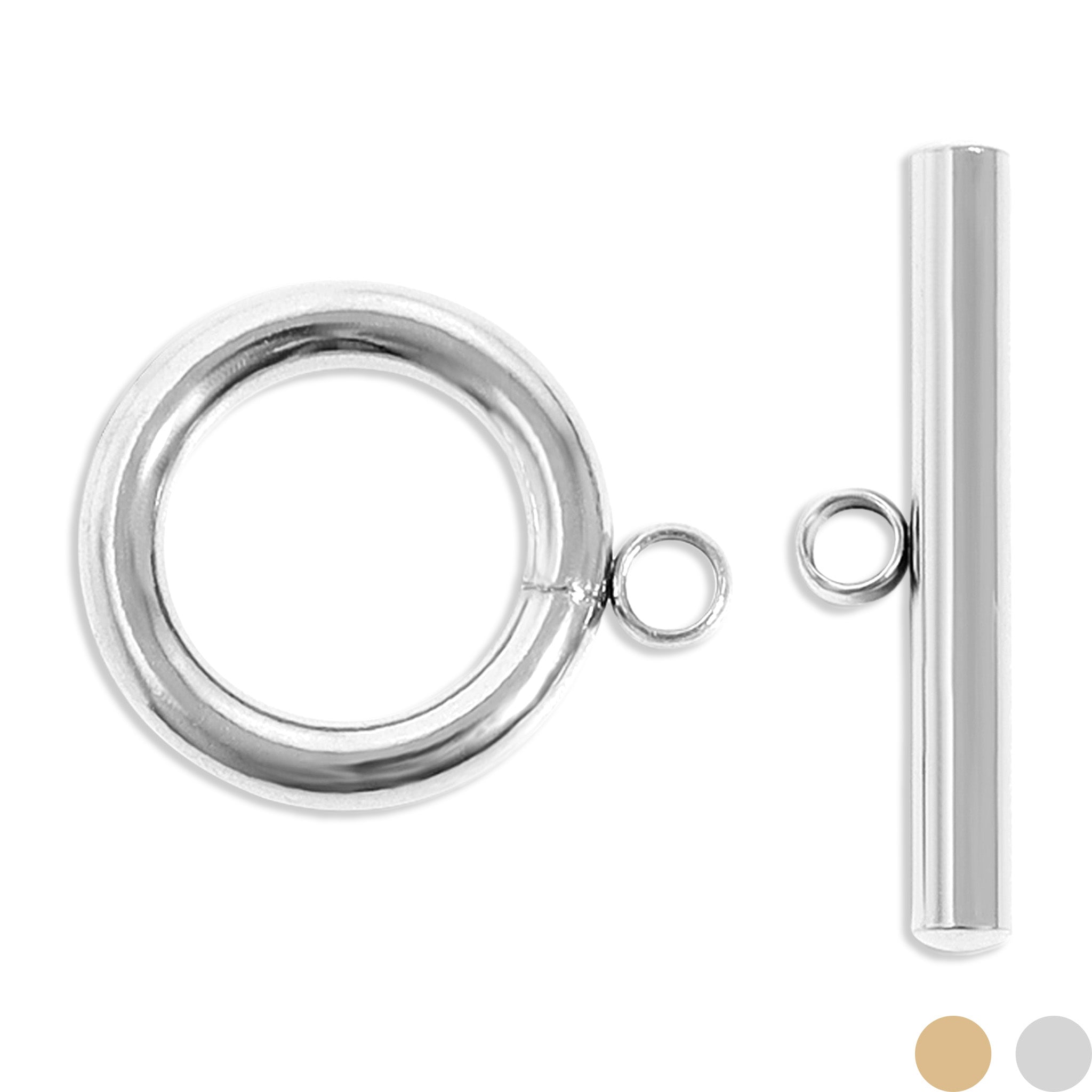 18K Gold PVD Stainless Steel Small Circle Toggle Clasp