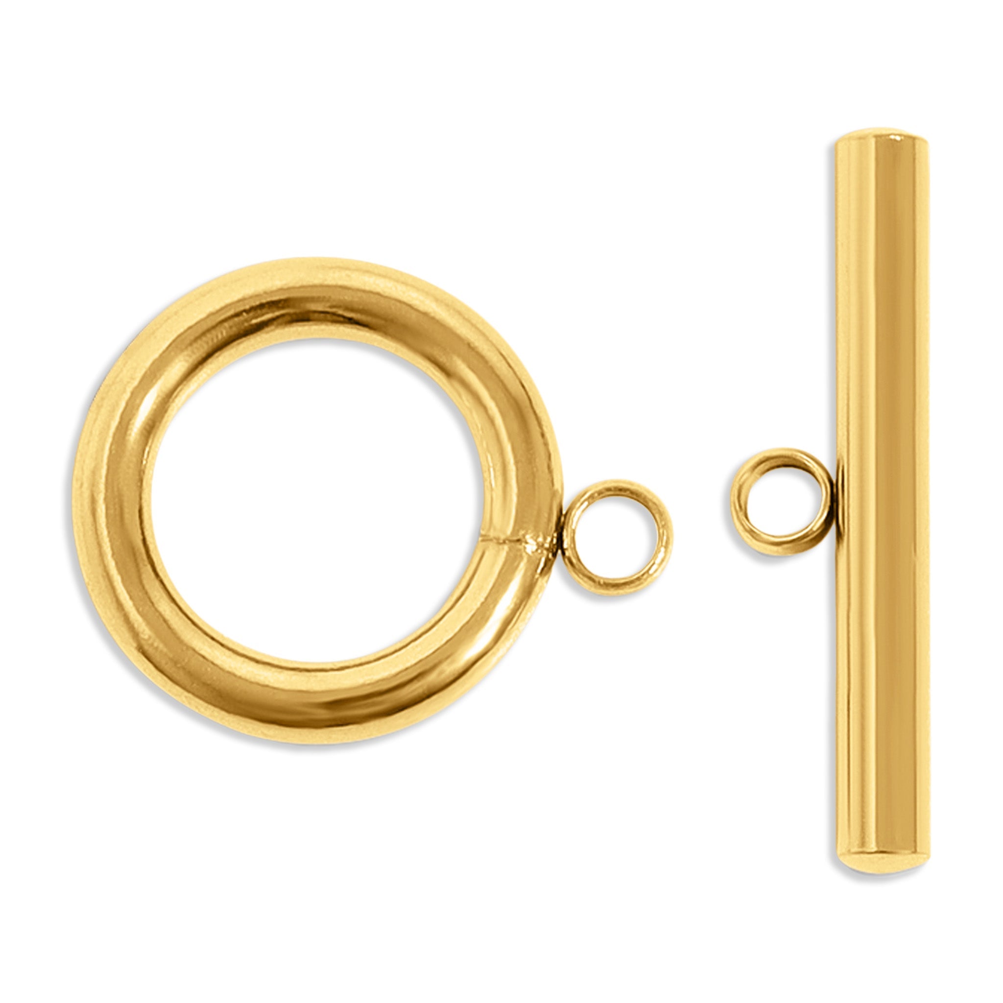 18K Gold PVD Stainless Steel Small Circle Toggle Clasp