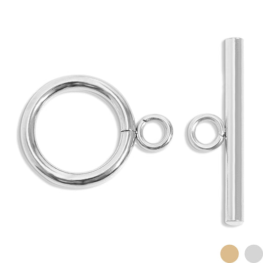 18K Gold PVD Stainless Steel Circle Toggle Clasp