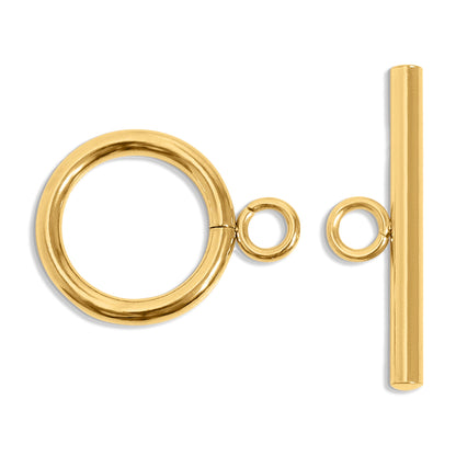 18K Gold PVD Stainless Steel Circle Toggle Clasp