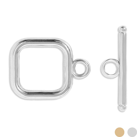 18K Gold PVD Stainless Steel Square Toggle Clasp