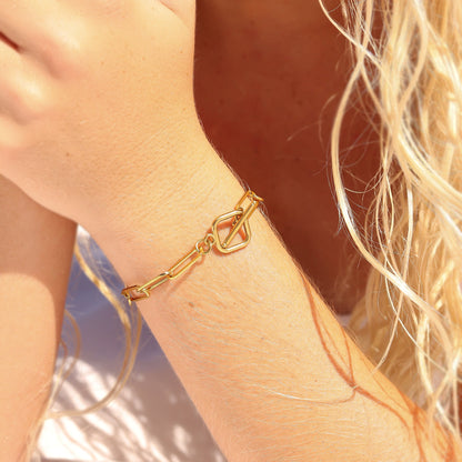18K Gold PVD Stainless Steel Square Toggle Clasp
