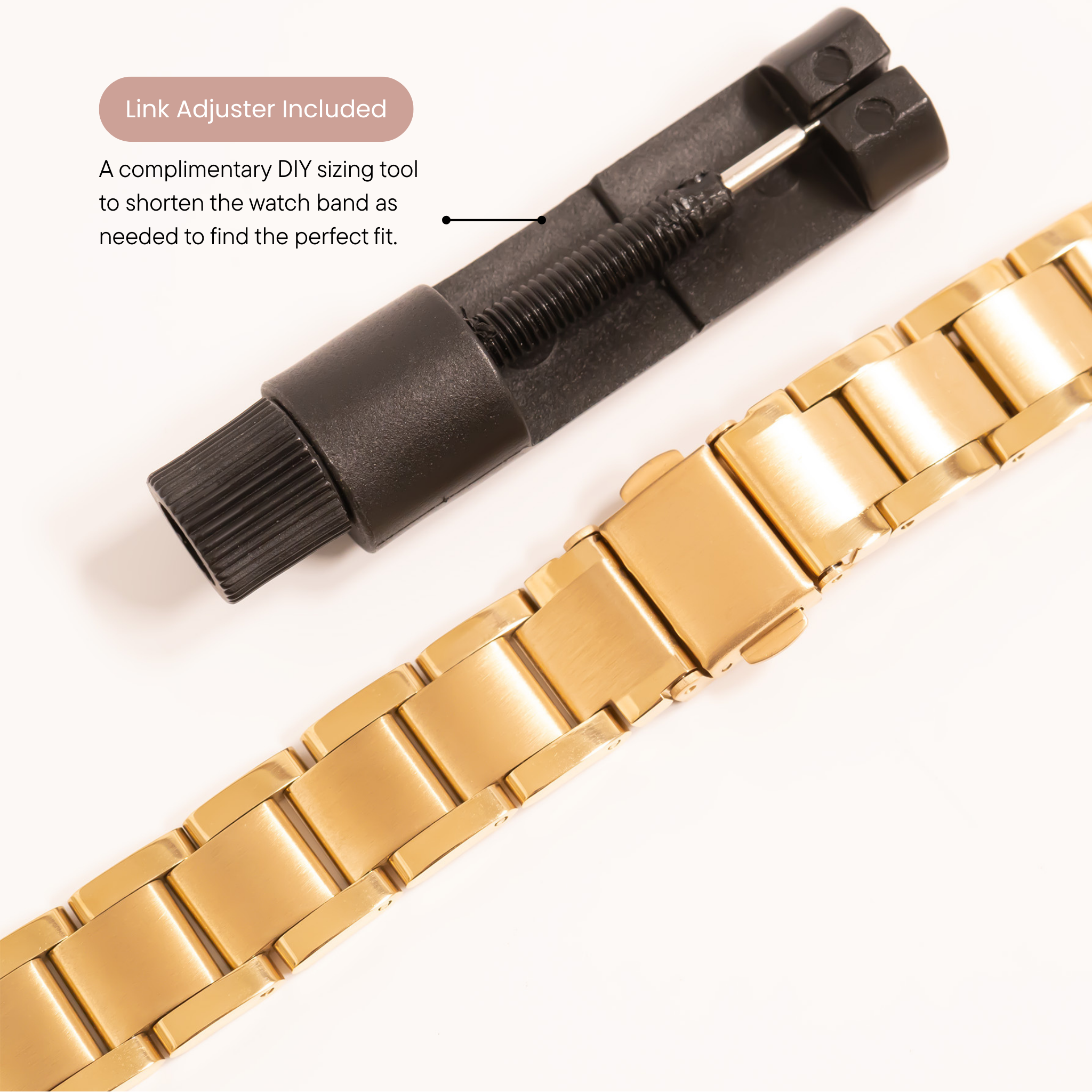 18K Gold PVD Stainless Steel Classic Smartwatch Band
