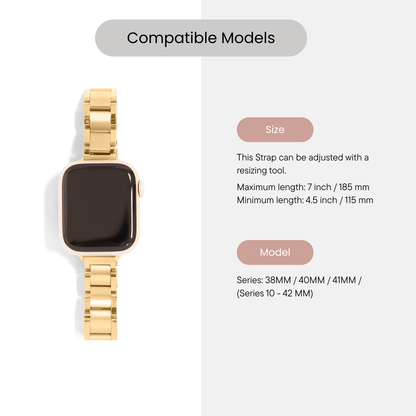 18K Gold PVD Stainless Steel Classic Smartwatch Band