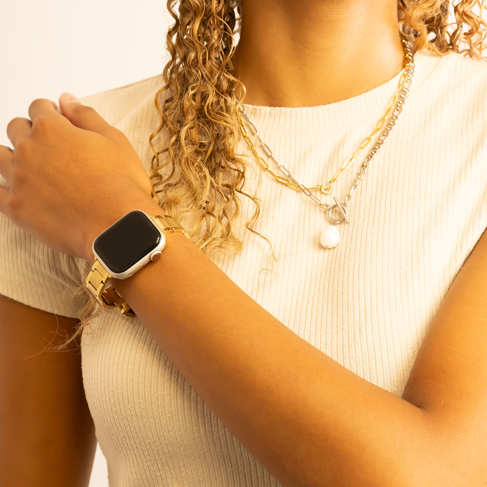 18K Gold PVD Stainless Steel Classic Smartwatch Band