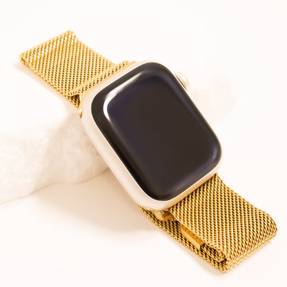 18K Gold PVD Stainless Steel Mesh Smartwatch Band