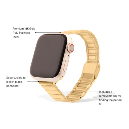 18K Gold PVD Stainless Steel Flex Smartwatch Band
